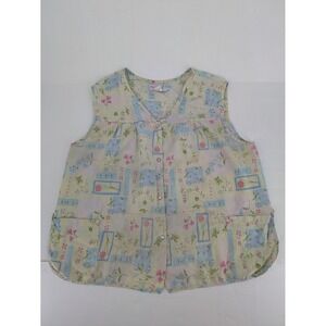 Moon Dance Smock Top Women 3X Yellow Floral Pearl Snap Grannycore Pastel Prairie